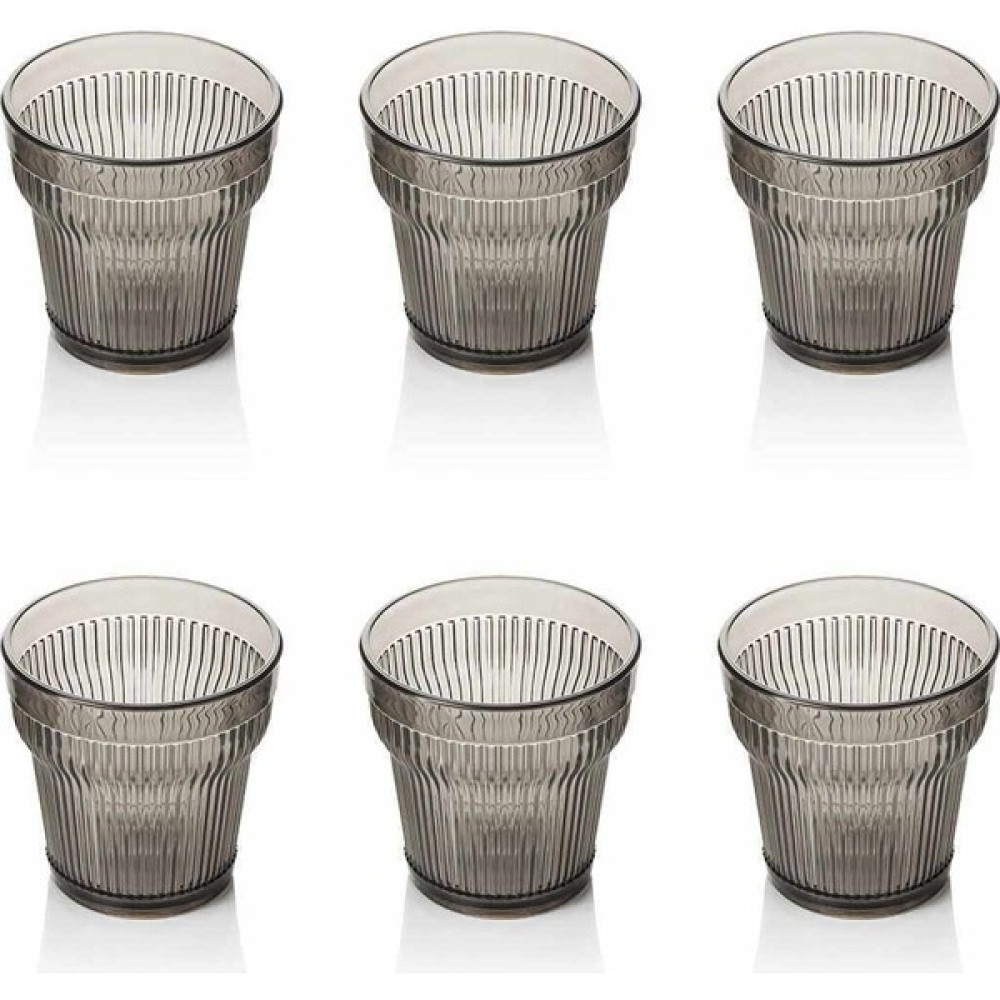 Depa Akrilik Füme 6'lıi Kısa Bardak & Su Meşrubat Kahve Yanı Bardağı 300 Ml ( Cam Değildir ) Fincan / Bardak / Kahve Takımı Fiyatı