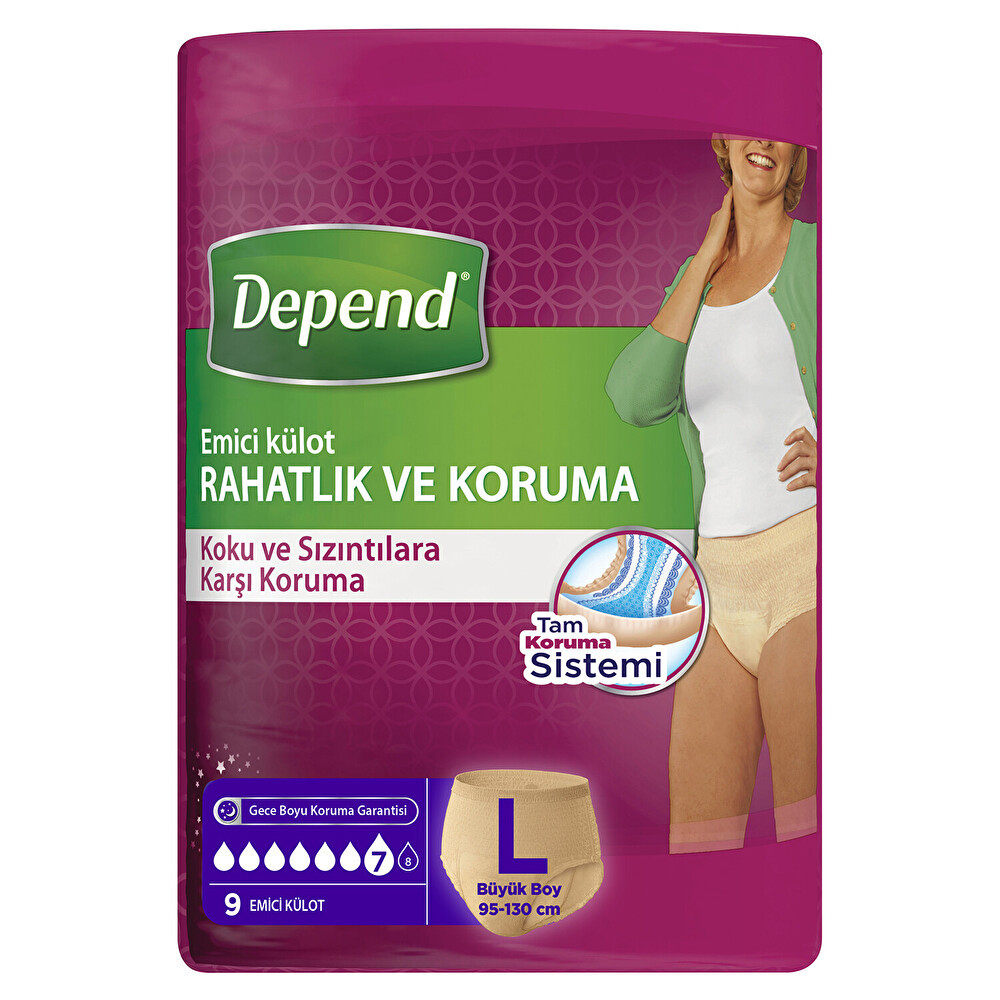 Depend Emici Külot Büyük Boy Kadın 9'lu Hasta Bezleri ve Temizliği Fiyatı