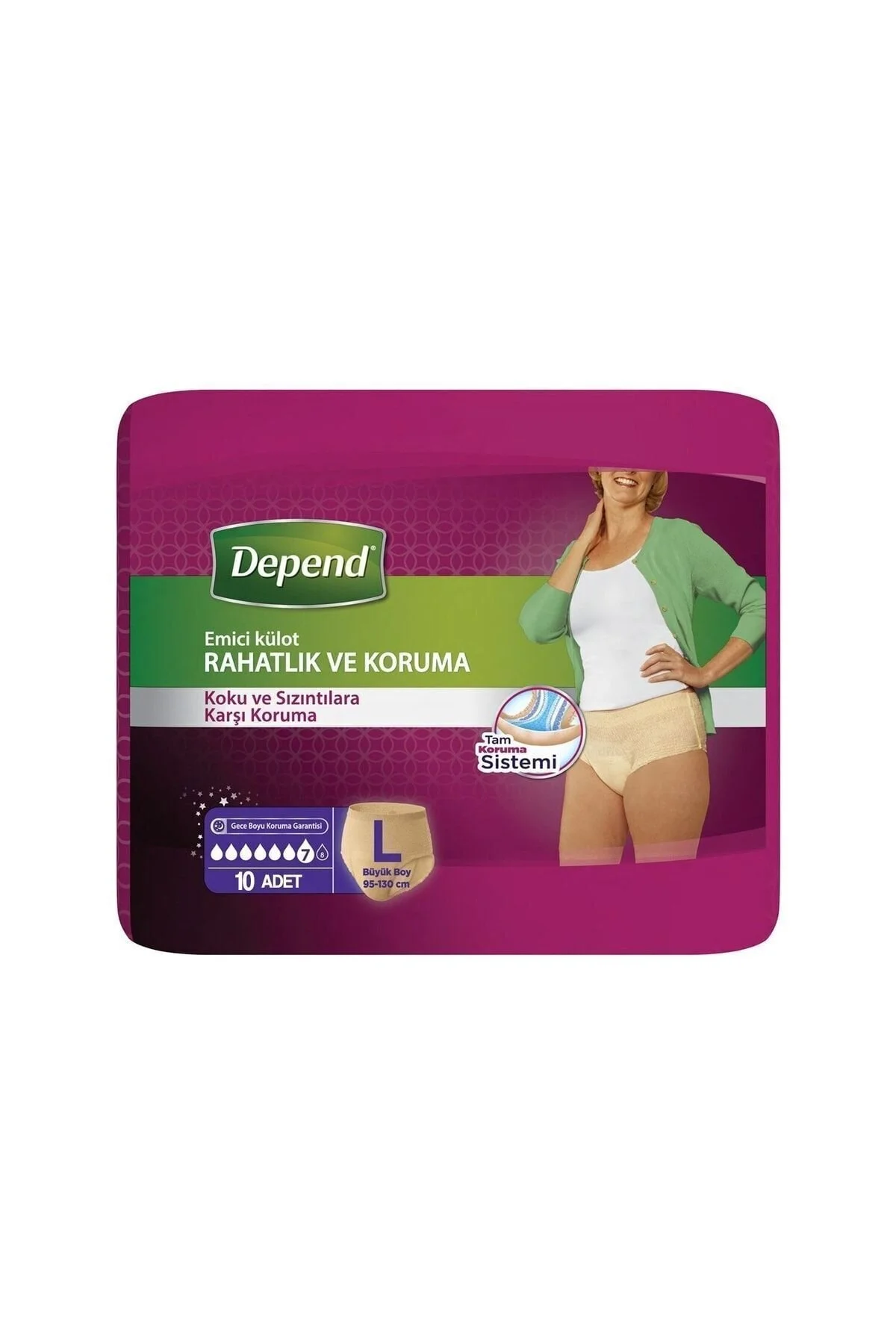 Depend Emici Külot Lohusa Pedi Kadın L Beden 1 Paket 10 Adet" Hijyenik Pedler ve Tamponlar Fiyatı