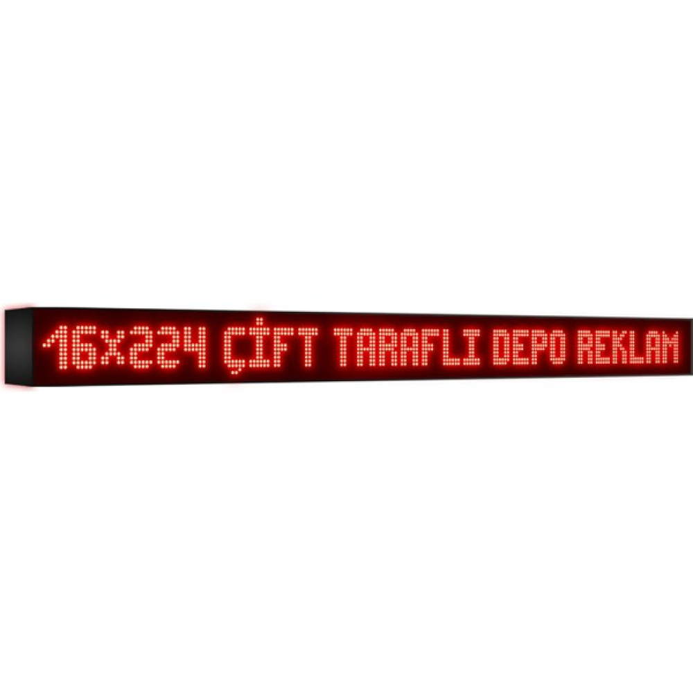 Depo Tabela Reklam Kırmızı Kayan Yazı LED Tabela 16 x 224 cm Çift Taraflı Reklam Tabela Led Aydınlatmalar Fiyatı