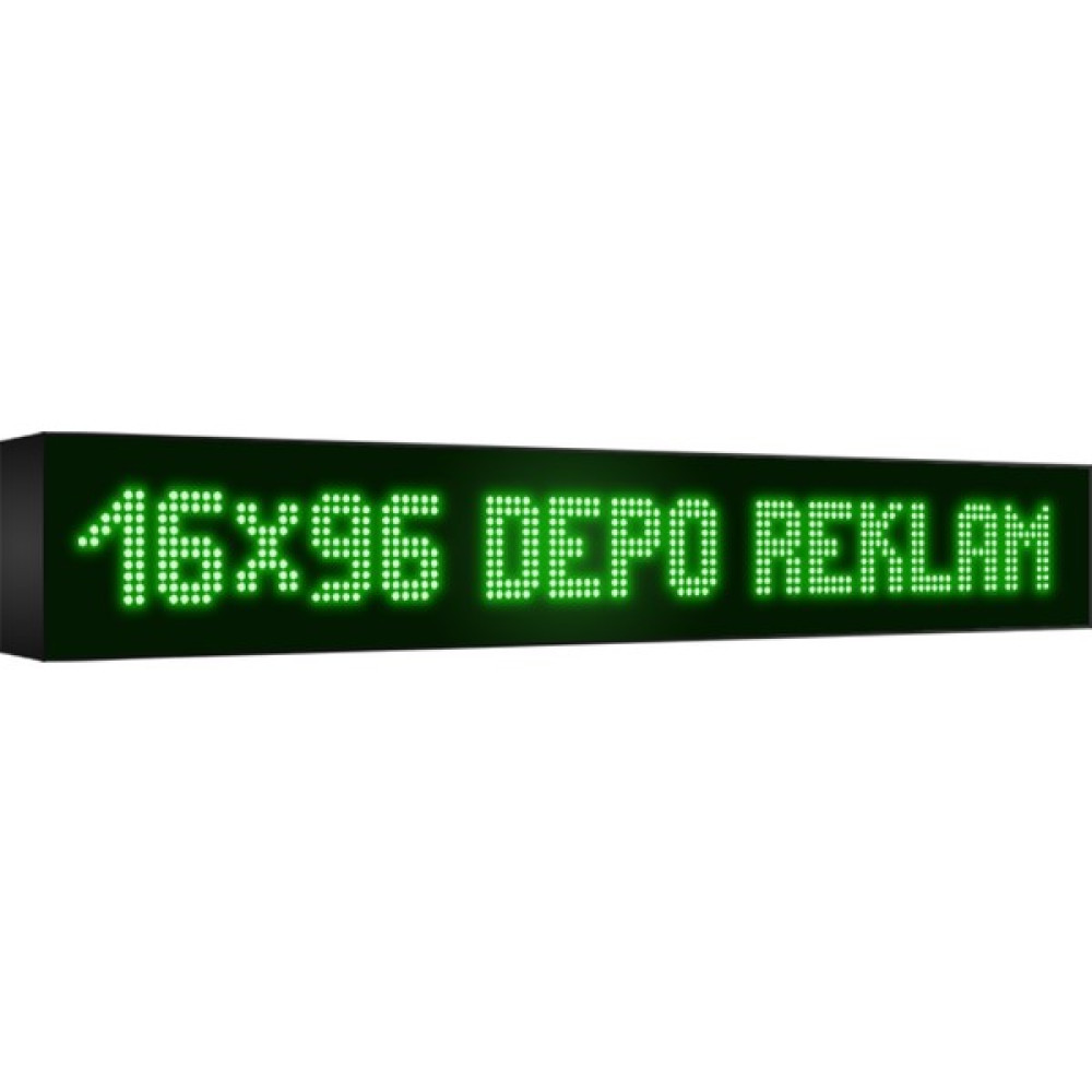 Depo Tabela Reklam Yeşil Kayan Yazı LED Tabela 16 x 96 cm Tek Taraflı Depo Reklam Tabela Led Aydınlatmalar Fiyatı
