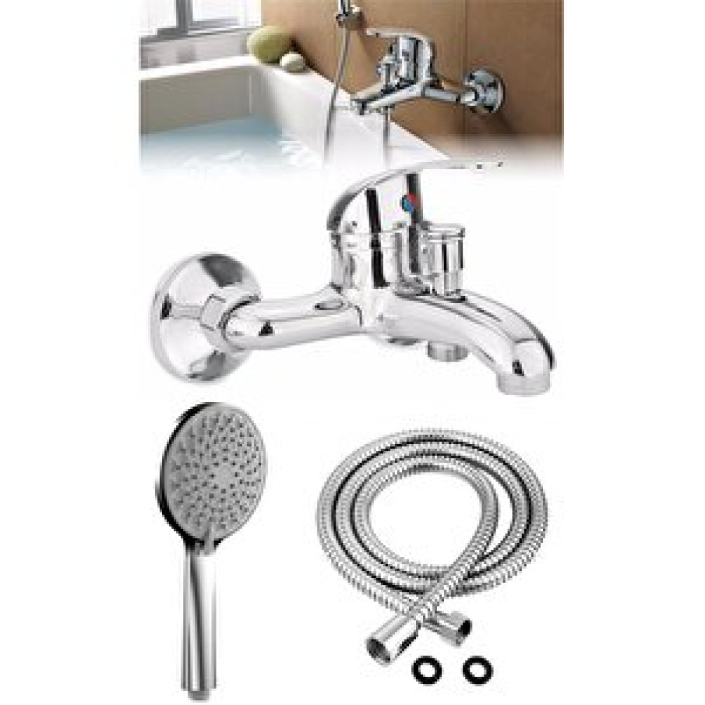 Depolife Banyo Duş Bataryası Sıcak Soğuk Mix Banyo Çeşmesi Ve Spiral Hortum Ve Başlık Seti Prinç Bataryalar Fiyatı