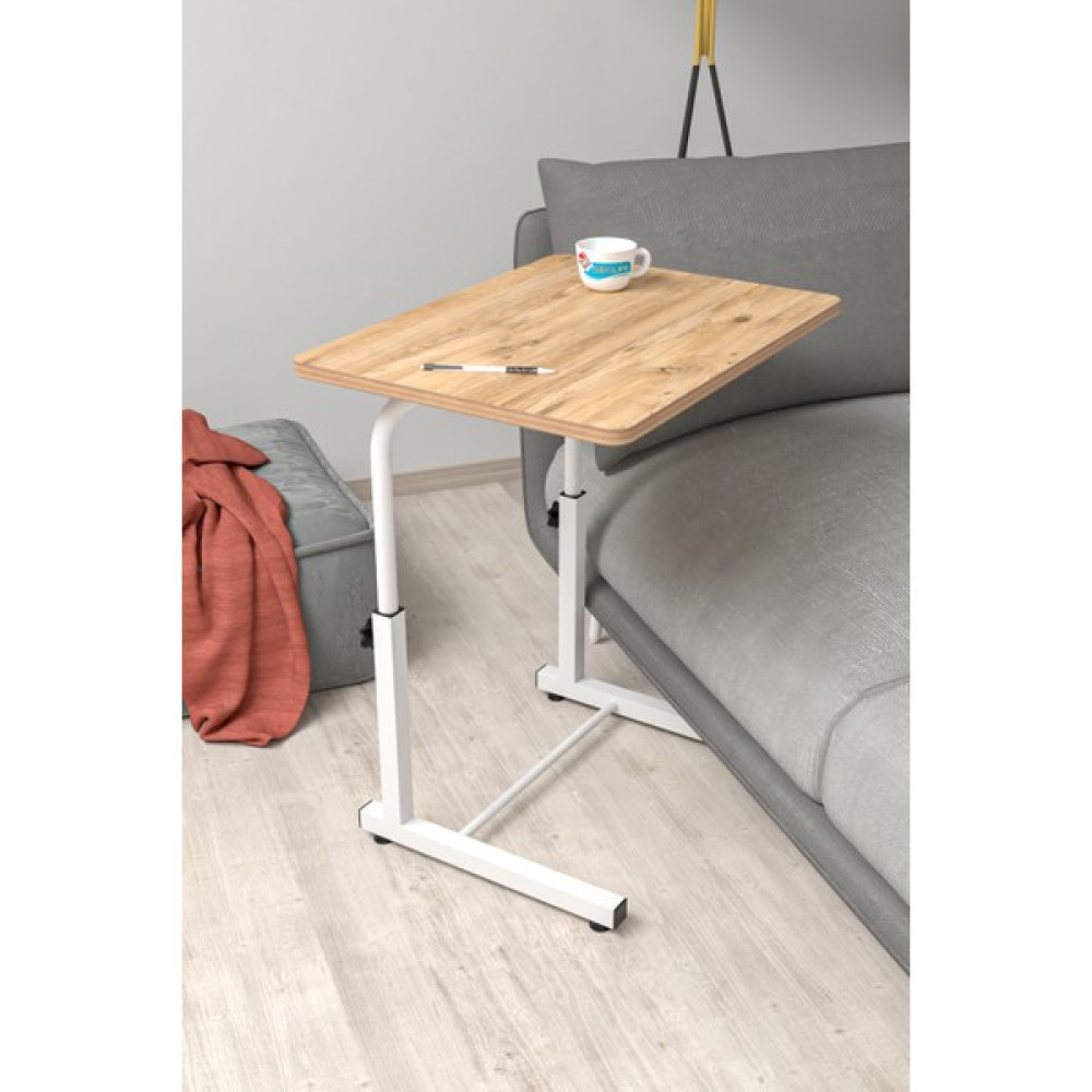 Depolife Eğim Yükseklik Ayarlı Laptop Sehpası Kahvaltı Ders Çalışma Bilgisayar Ofis Yemek Masası Metal Ayak - 45x60cm - Ceviz Çalışma Masası Fiyatı