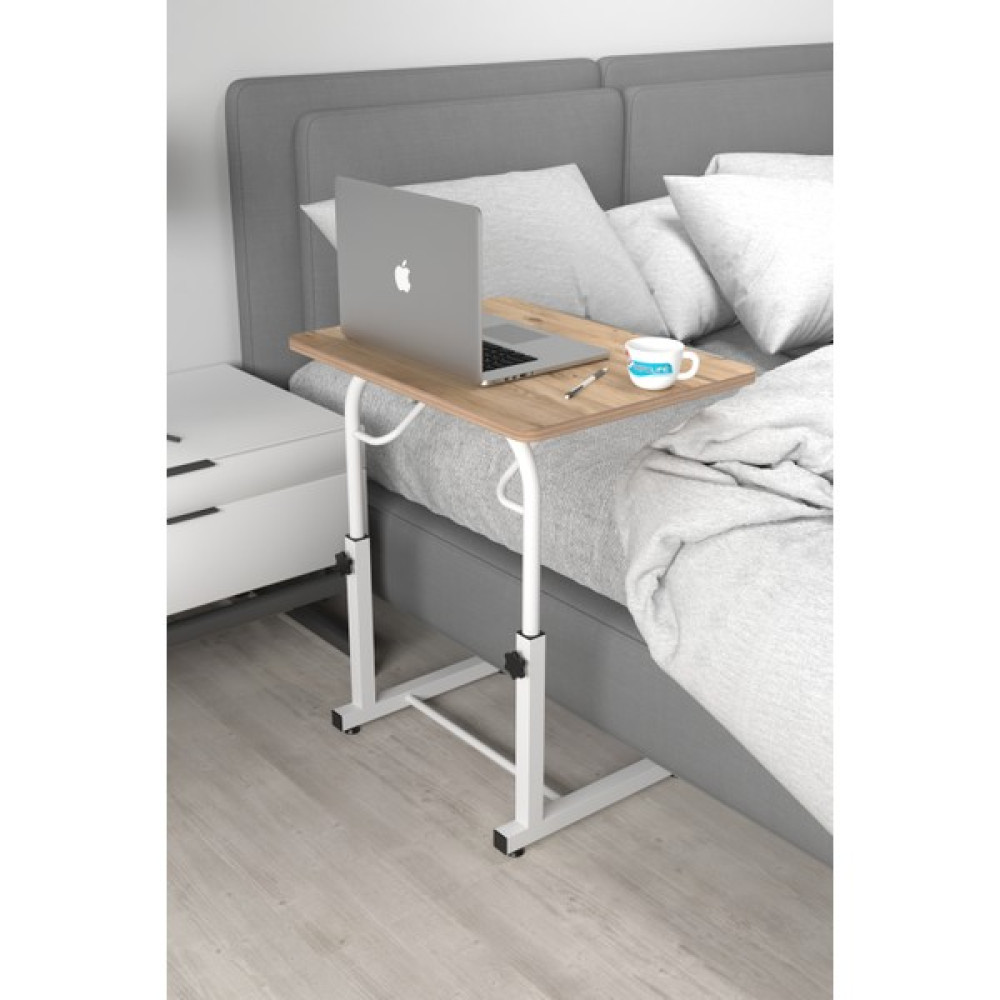 Depolife Eğim Yükseklik Ayarlı Laptop Sehpası Kahvaltı Ders Çalışma Bilgisayar Ofis Yemek Masası Metal Ayak - 60 x 45 cm - Gri Çalışma Masası Fiyatı