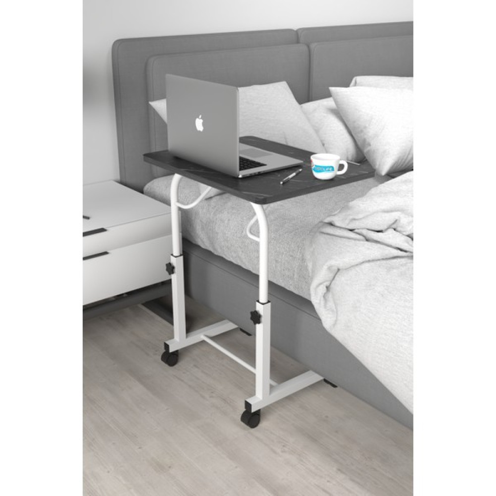 Depolife Eğim Yükseklik Ayarlı Laptop Sehpası Kahvaltı Ders Çalışma Bilgisayar Ofis Yemek Masası Metal Ayak - 60 x 45 cm - Krem Çalışma Masası Fiyatı