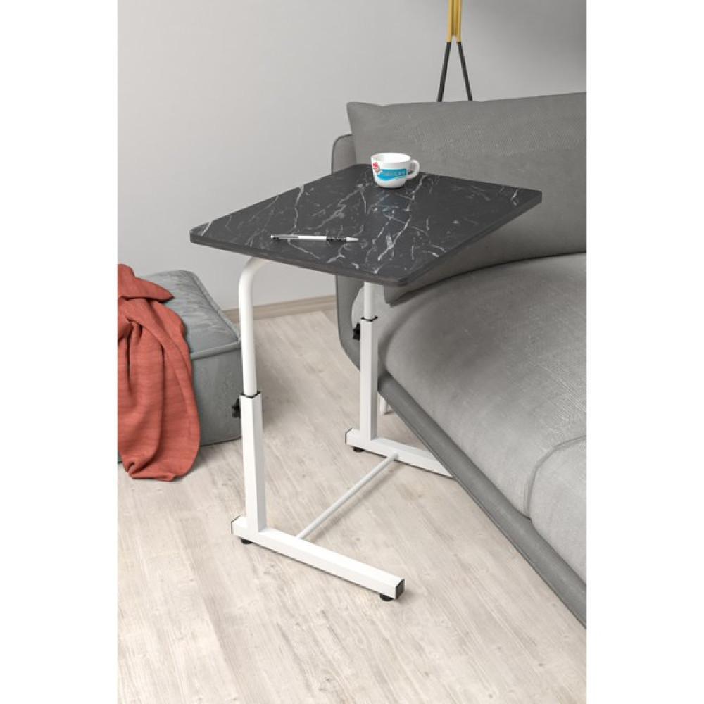 Depolife Eğim Yükseklik Ayarlı Laptop Sehpası Kahvaltı Ders Çalışma Bilgisayar Ofis Yemek Masası Metal Ayak - 60 x 45 cm - Siyah Çalışma Masası Fiyatı