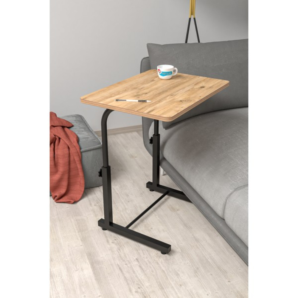 Depolife Eğim Yükseklik Ayarlı Laptop Sehpası Kahvaltı Ders Çalışma Bilgisayar Ofis Yemek Masası Metal Ayak - 60x45cm - Ceviz - Antrasit Çalışma Masası Fiyatı
