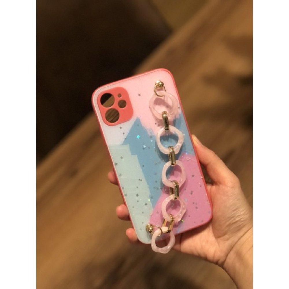 Deppo Trend Apple iPhone 11 Uyumlu Kılıf 3D Kamera Korumalı Darbelere Dayanıklı Yıldız Desenli Simli Aksesuarlı Zincirli El Askılı Elcekli Koyu Pem... Cep Telefonu Kılıfı Fiyatı