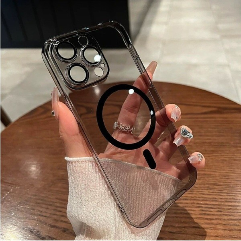 Deppo Trend Apple iPhone 16 Pro Uyumlu Kamera Korumalı Kılıf Şeffaf Magsafe Hoparlör Filtreli Sararmaz Kapak - Siyah Cep Telefonu Kılıfı Fiyatı
