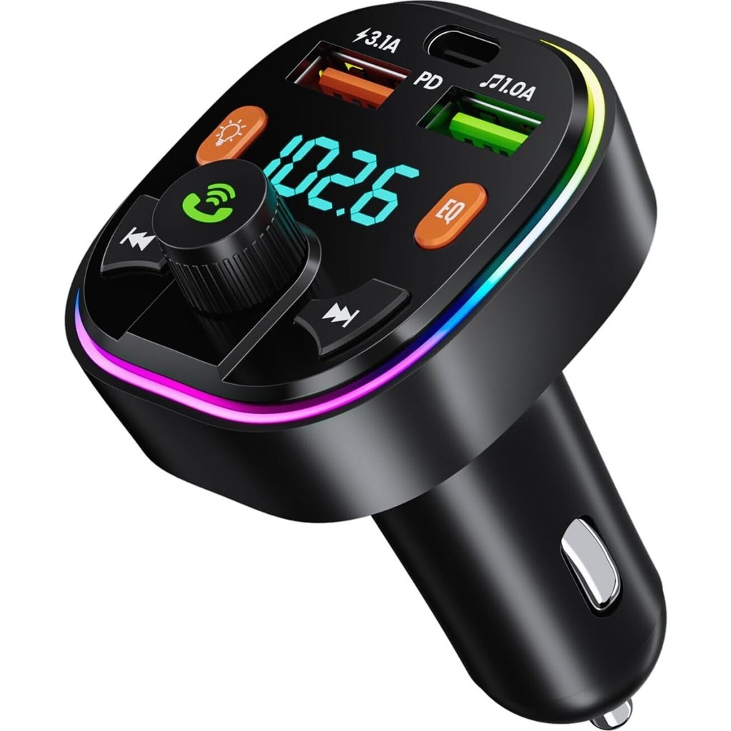Deppo Trend Bluetooth Araç Kiti FM Transmitter USB Type-C PD Hızlı Şarj RGB LED Işıklı - Siyah Bilgisayar Çevirici ve Adaptörü Fiyatı