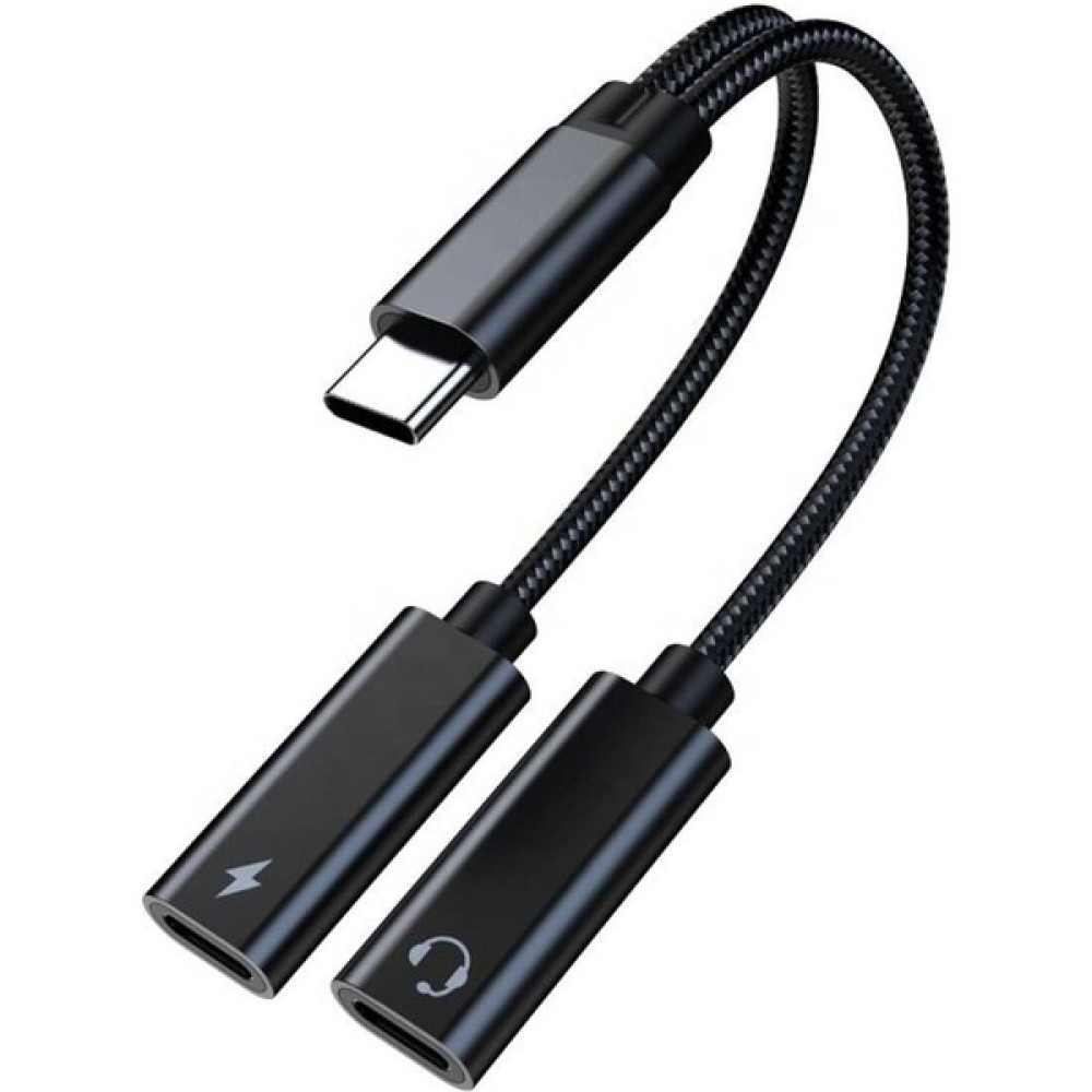 Deppo Trend iPhone 15 Pro 15 Plus 15 Pro Max Samsung Xiaomi Uyumlu Type-C Kulaklık Çevirici Şarj Dönüştürücü Örgü Kablo Bluetooth Gerektirmez - Siyah Bilgisayar Çevirici ve Adaptörü Fiyatı