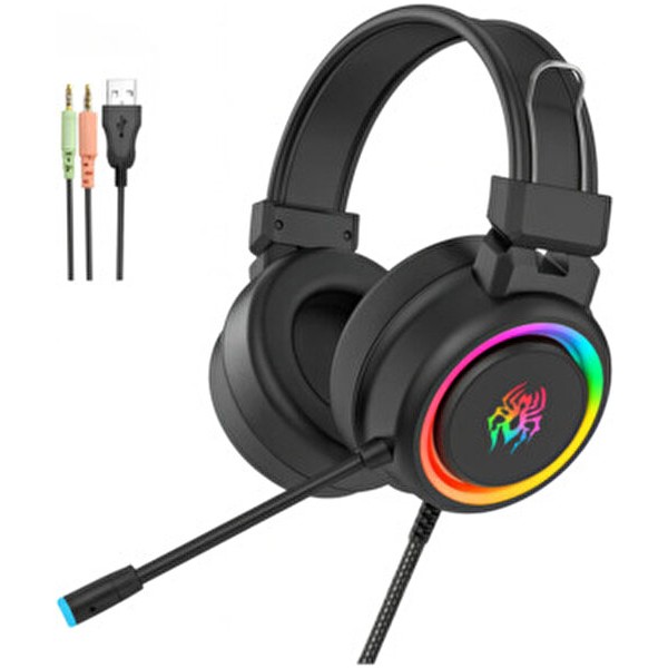 Deppo Trend Kulak Üstü Oyuncu Kulaklık Rgb Aydınlatmalı Gaming Ayarlanabilir USB 3.5mm Jack Mikrofonlu Kulaklık - Siyah Bluetooth Kulaklık Fiyatı