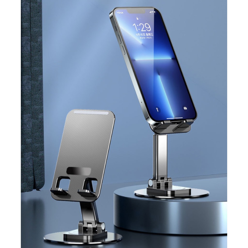 Deppo Trend Yüksek Kaliteli Katlanabilir 360 Dönebilen Ayarlanabilir Telefon Tutucu Stand Masa Üstü Tablet Standı - Siyah Tablet Standı Tablet Aksesuarı Fiyatı