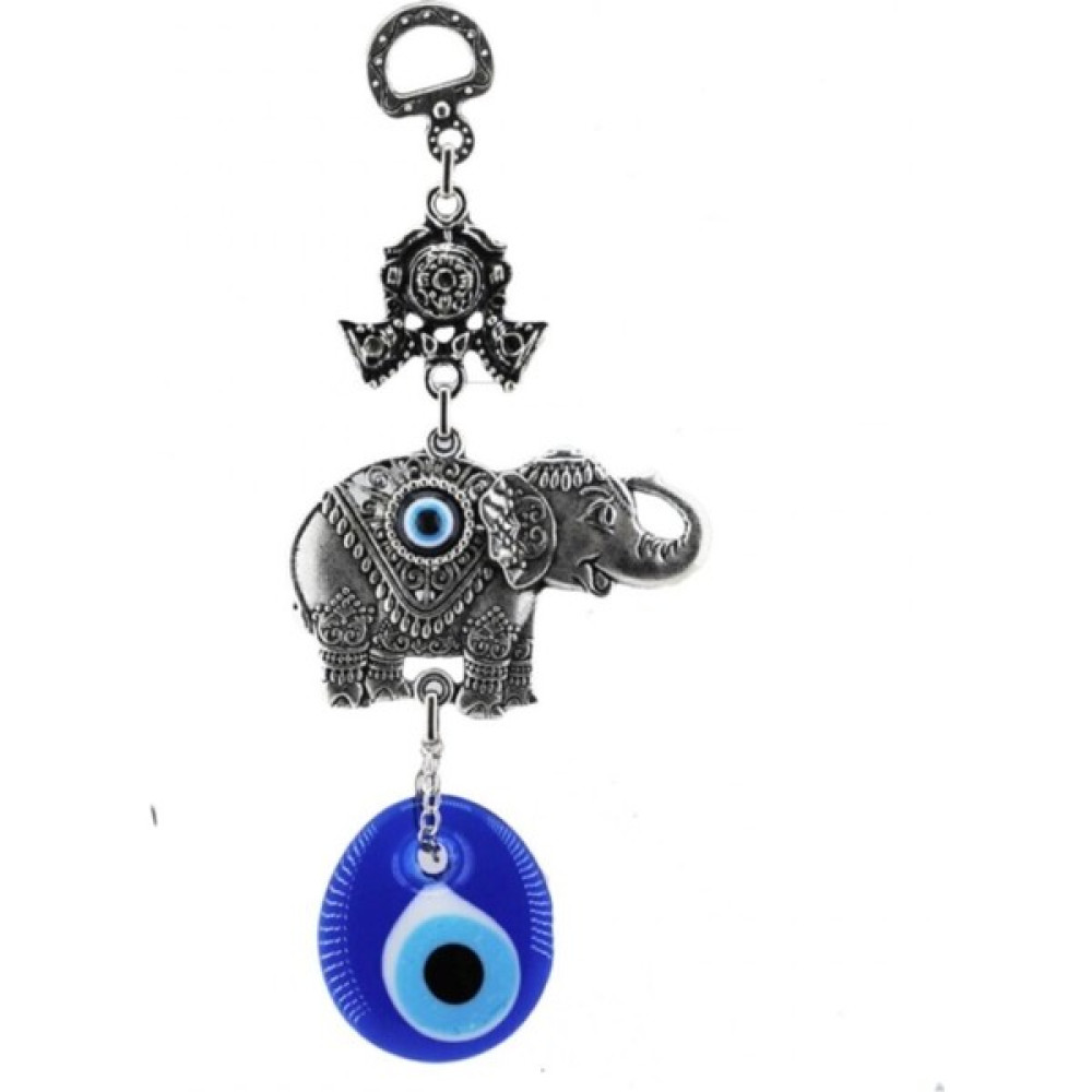 Depposite Cam Nazar Boncuklu Metal Duvar Süsü Tekli Fil Figürü Kapı Süsü 17X7 cm Hediyelik Eşya Fiyatı