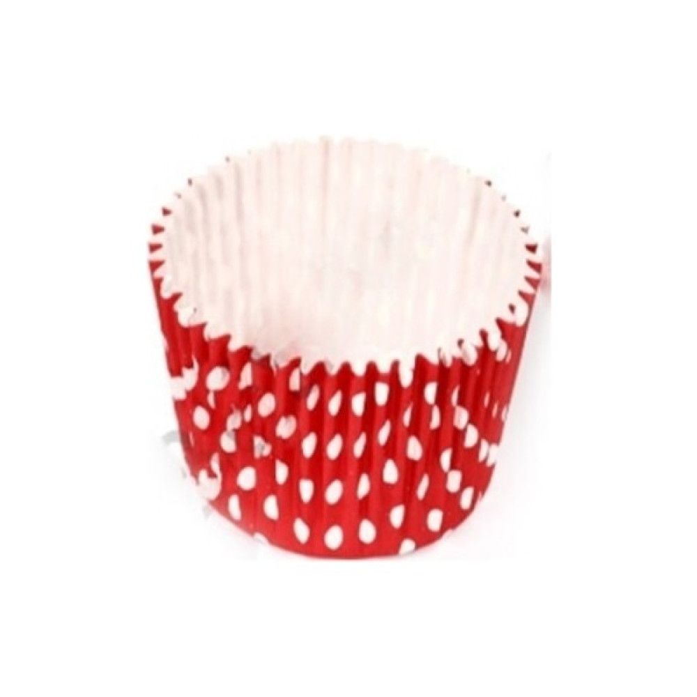 Depposite Kek Kalıbı Pet Kapsül 52*45 mm Kağıt Cupcake Kağıdı - 100'LÜ Puantiyeli Kırmızı Kek Kalıpları Fiyatı