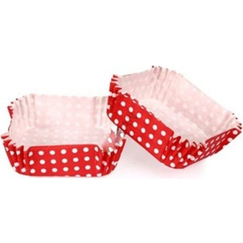 Depposite Pet Kapsül 80*80 mm Kağıt Cupcake Kağıdı Kare - 100'LÜ Puantiyeli Kırmızı Kek Kalıpları Fiyatı