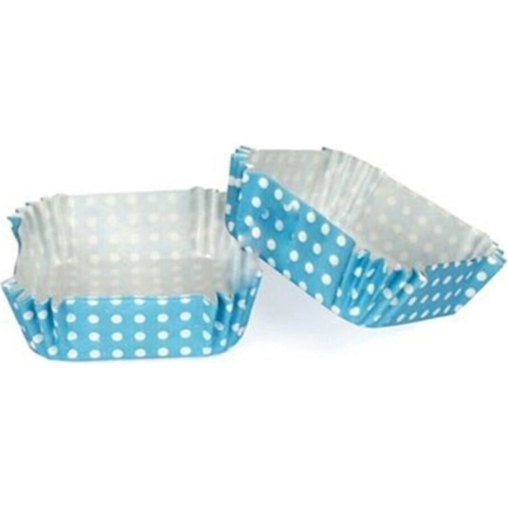 Depposite Vıp Pet Kapsül 80*80 mm Kağıt Cupcake Kağıdı Kare - 100'LÜ Puantiyeli Mavi Kek Kalıpları Fiyatı