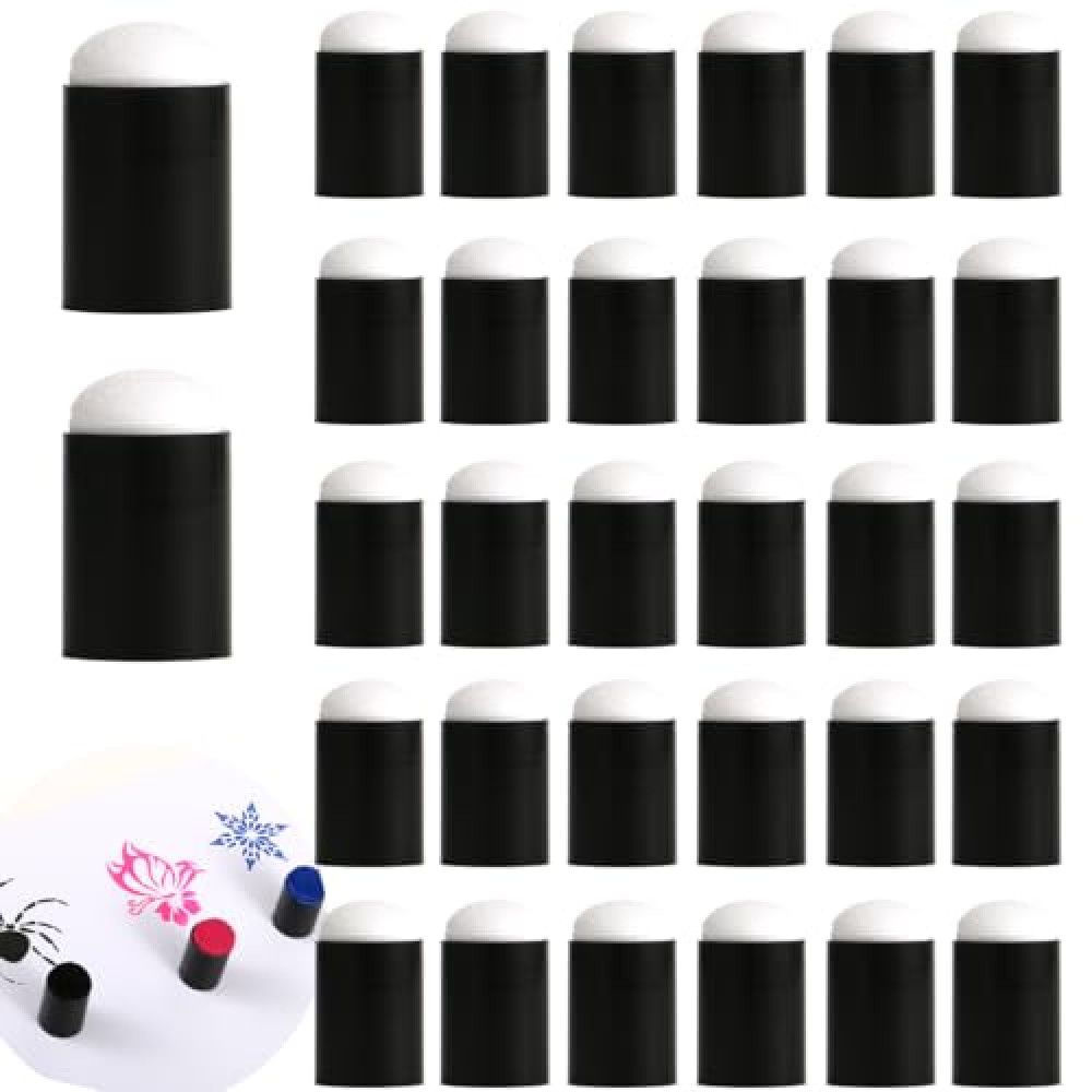 Depvision 30 Pieces Craft Finger Sponge Daubers Drawing Project Finger Painting Sponge Set for Face Paint Card Making, Painting, Stamping, Ink
