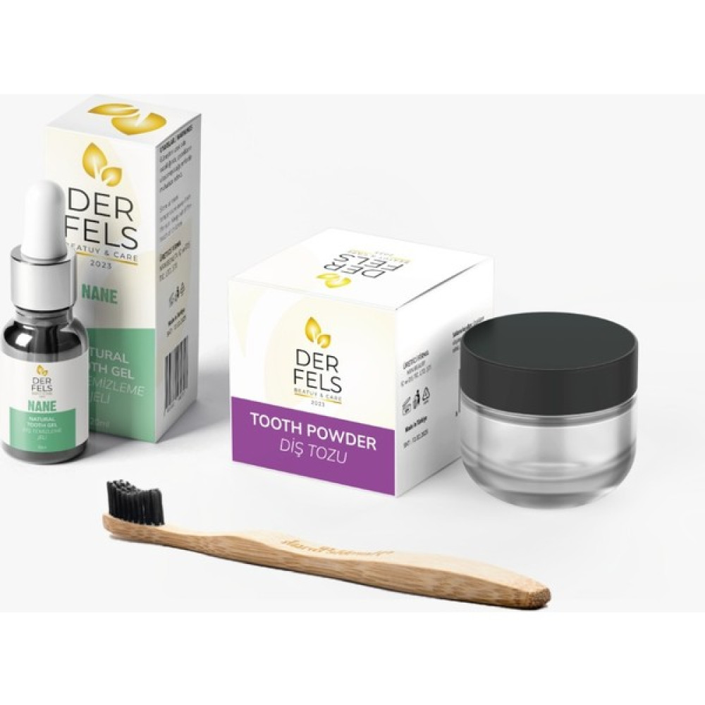 Der Fels Diş Beyazlatma ve Temizleme Seti Nane Aromalı Jel 20 ml + Diş Temizleme Tozu 50 gr + Bambu Fırça Diş Beyazlatıcılar Fiyatı