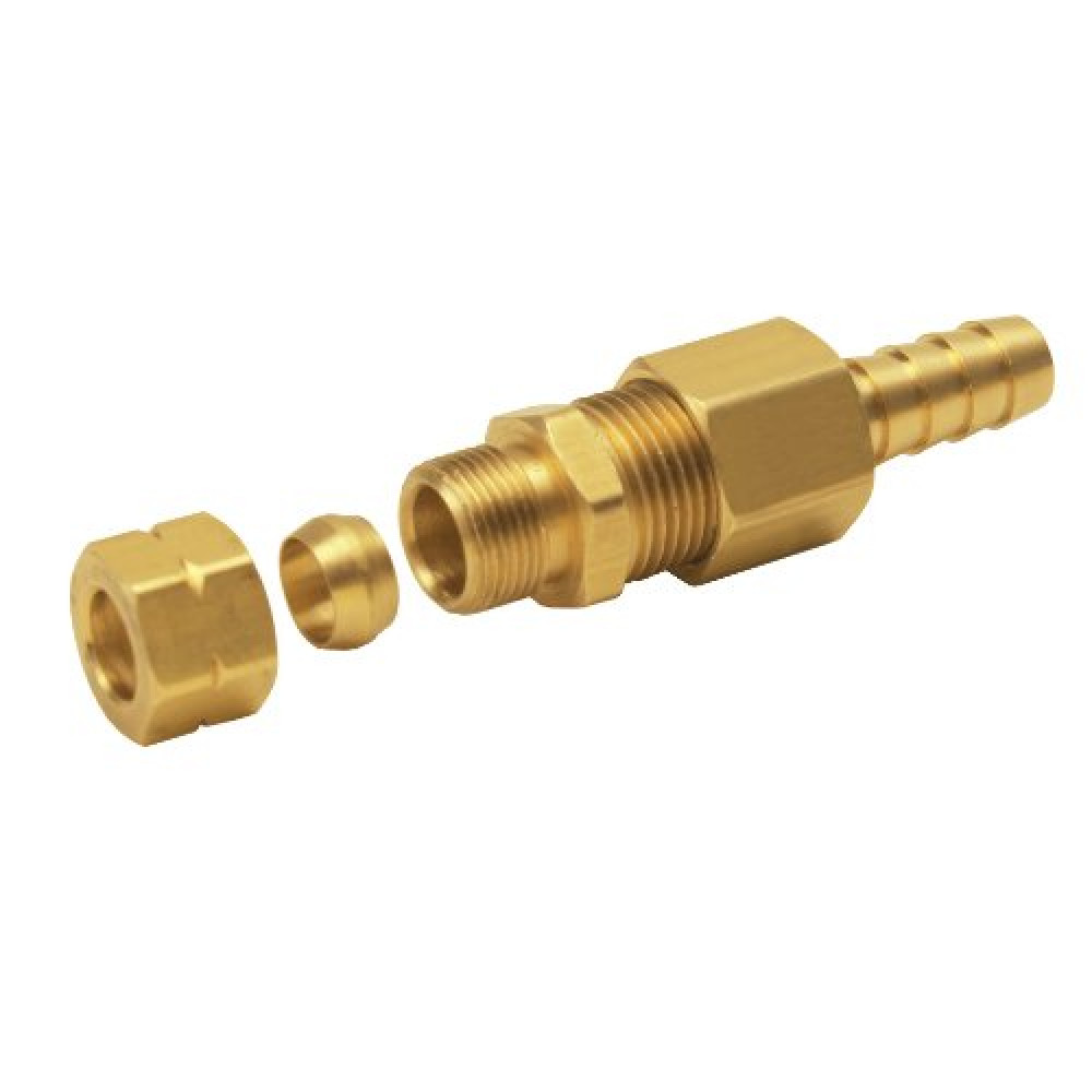 Derale 13032 3/8" Cooler line to 3/8" NPT Hose Barb Universal Transmission Line Fitting