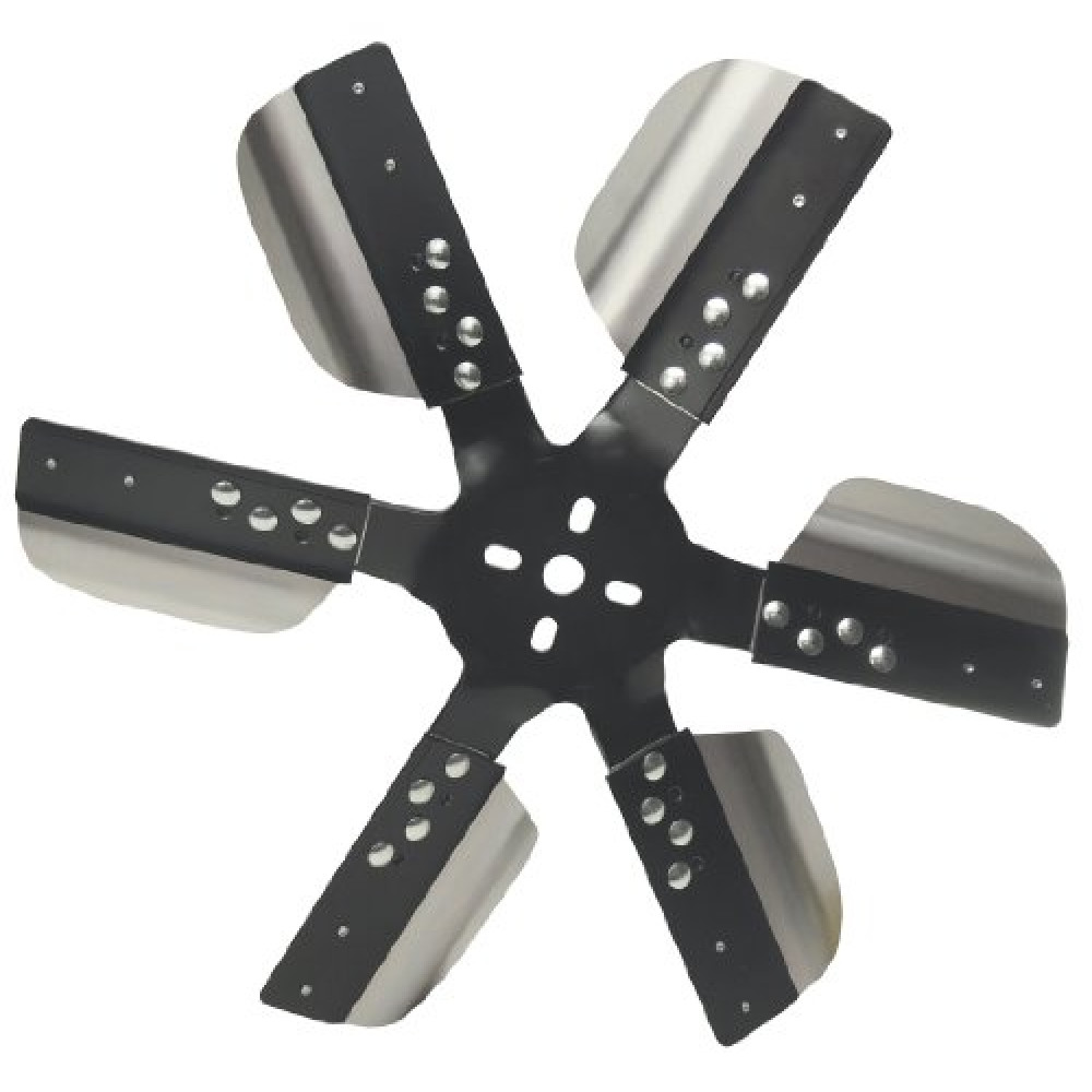 Derale 17017 Heavy Duty Fan Blade Series 1000 17" Stainless Steel Flex Fan Standard Rotation , Black