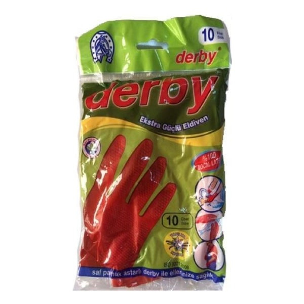 Derby naylon eldiven 10 no - Kırmızı - L Oto Boyaları Fiyatı