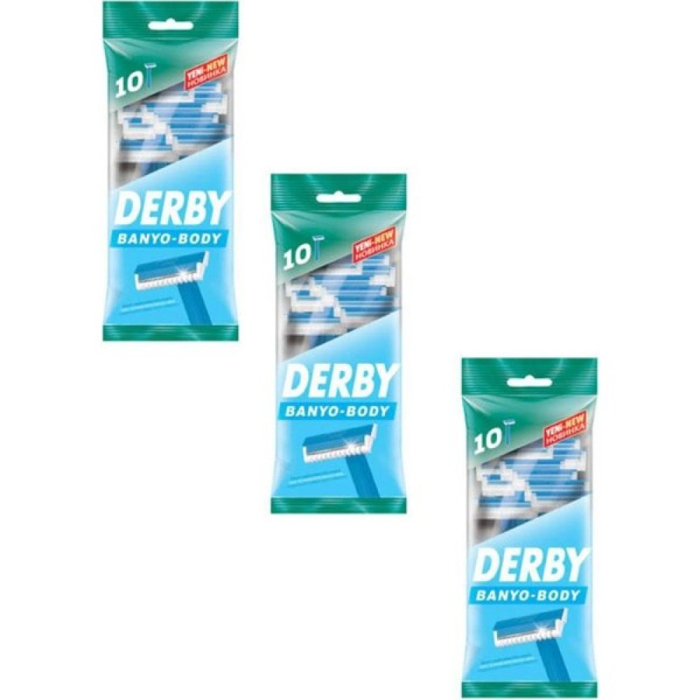 Derby Tek Bıçaklı Banyo Tıraş Bıçağı 10'lu Poşet  x 3 Paket Tıraş Bıçağı ve Yedekleri Fiyatı