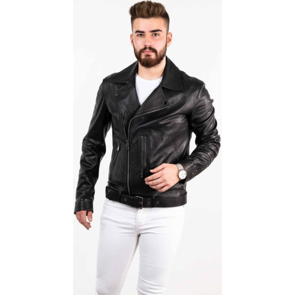 Deri Effect Siyah Erkek Spor Deri Ceket Erkek Ceket Fiyatı