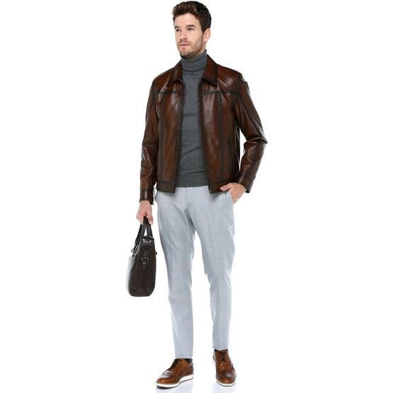Dericlub E-1066 Camel Antik Deri Erkek Mont