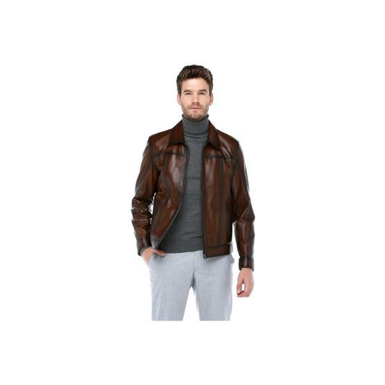 Dericlub E-1066 Camel Antik Deri Erkek Mont
