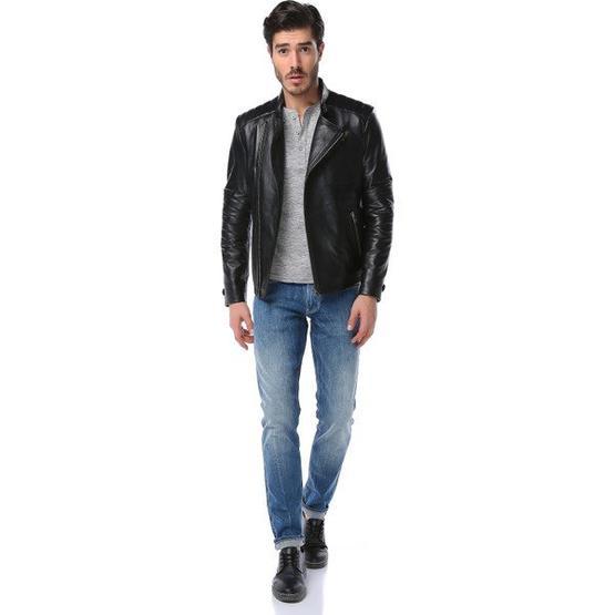 Dericlub E-1087 Siyah Erkek Deri Mont