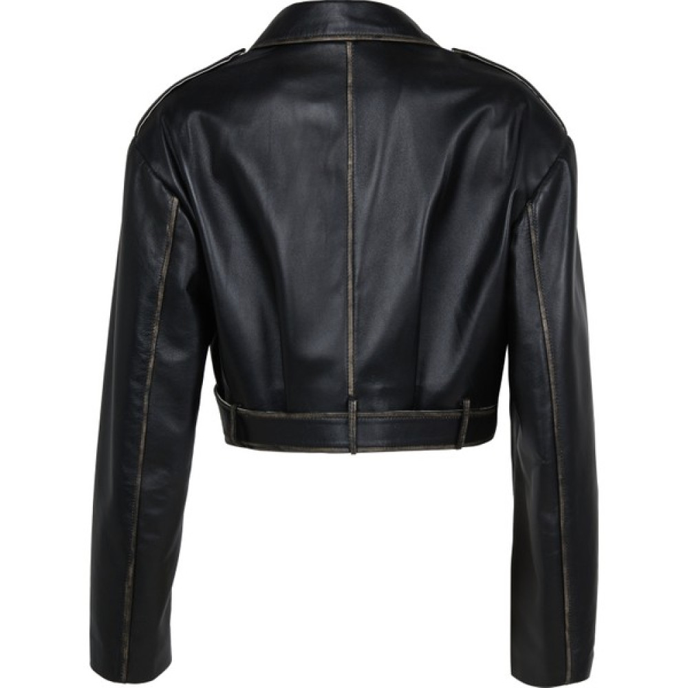 Dericlub WM022 Gerçek Deri Cropcut Biker Kadın Deri Mont Bayan Mont Fiyatı