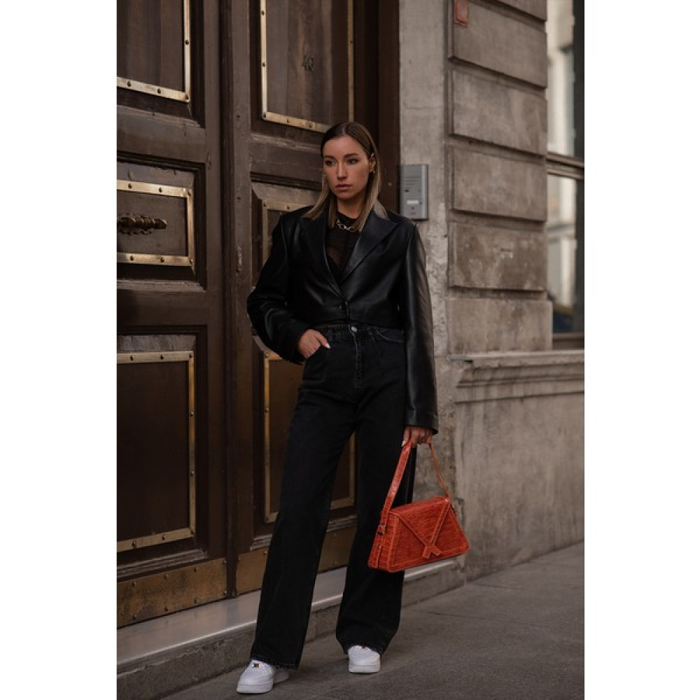 Dericlub WM34 Crop Blazer Kadın Deri Ceket Bayan Ceket Fiyatı