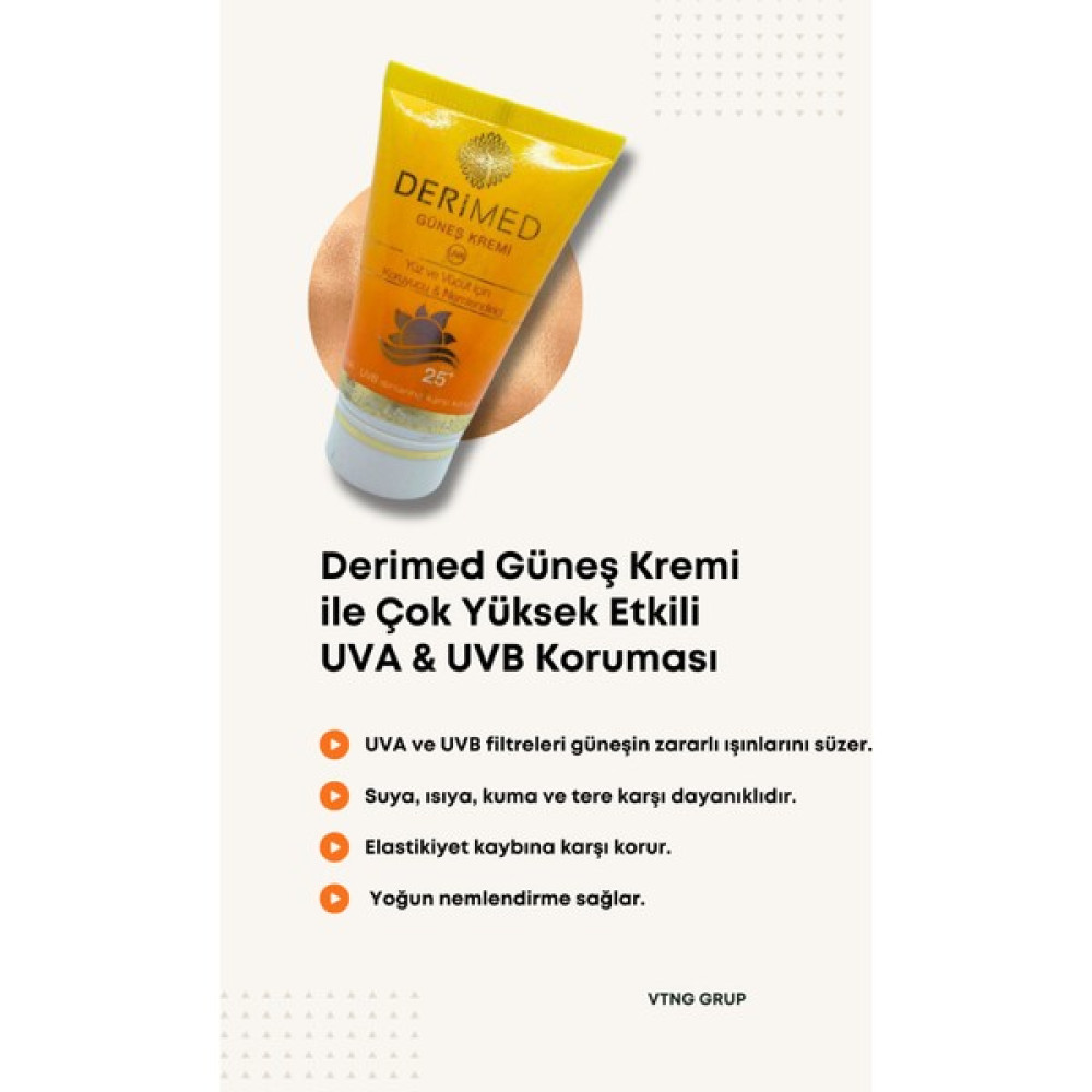 Derimed Uva & Uvb Korumalı SPF50+ Aloe Vera Içerikli Yüz/vücut Travel Çanta Boy Güneş Kremi Güneş Kremleri ve Losyonları Fiyatı