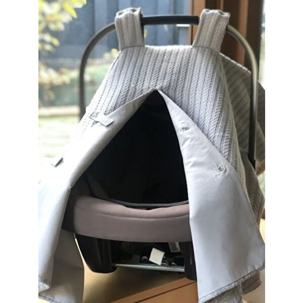 Derin Boutique Gri Örgü Gri Poplin Çift Yönlü Puset Örtüsü Bebek Arabası-Puset Aksesuarı Fiyatı