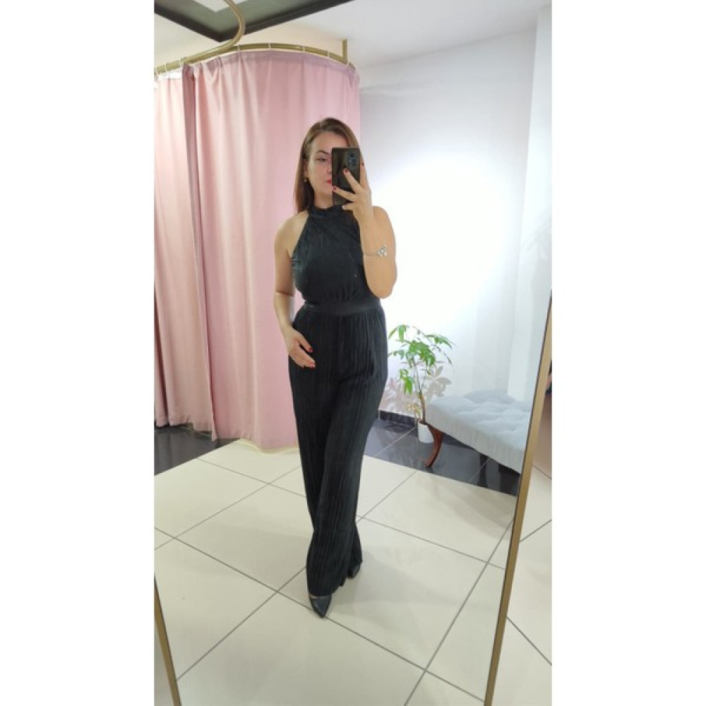 Derin Boutique Kadın Halter Yaka Dokulu Parlak Şort Astarlı Palazzo Abiye Düğün Nişan Davet Parti Tulum Bayan Tulum ve Salopet Fiyatı