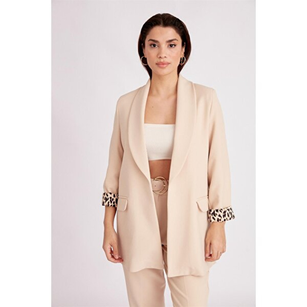 Derin Boutique Kadın Şal Yaka Atlas Kumaş Içi Leopar Askılı Blazer Düğün Nişan Yazlık Ceket Bayan Ceket Fiyatı