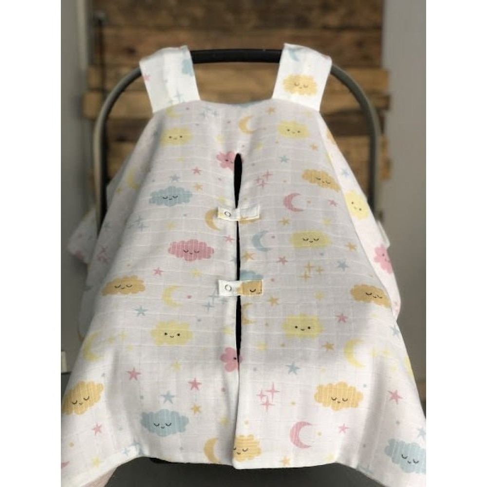 Derin Boutique Pembe Renkli Bulut Muslin Pudra Örgü Pike Çift Yön Puset Örtüsü Bebek Arabası-Puset Aksesuarı Fiyatı
