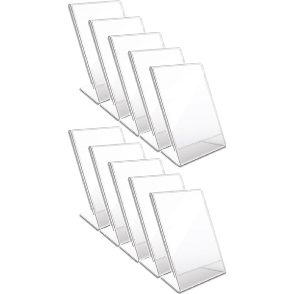 Derin Display L Tipi Dikey Masaüstü Şeffaf Pleksi Föylük - Broşürlük 11 x 21 cm 10'lu Dosya Fiyatı