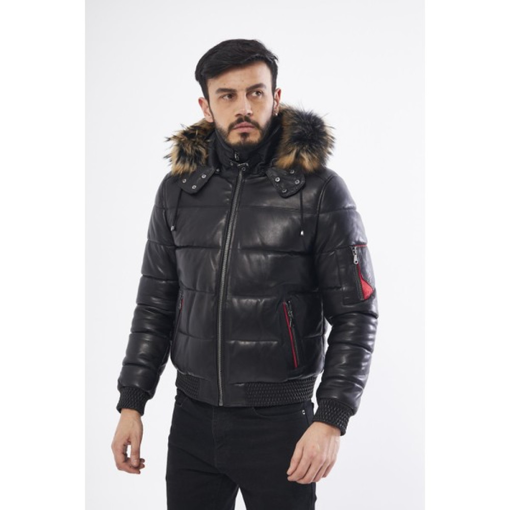 Derinss DER571 Hakiki Deri Erkek Siyah Mont Kaban Erkek Mont Fiyatı