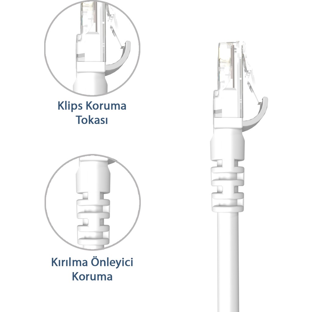 Derkab 20 cm-Santimetre Cat6 Network-Ağ-Ethernet Kablosu Beyaz - 50 cm SSD / Solid State Drive Fiyatı