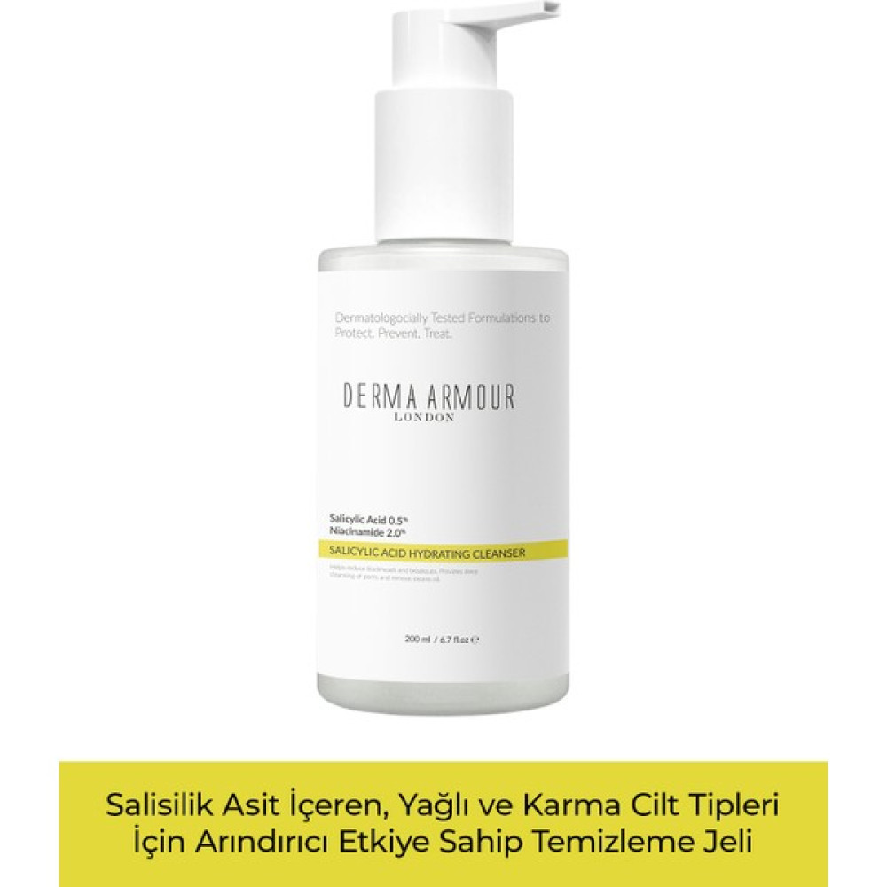 Derma Armour Hydrating Salicylic Yağlı ve Karma Ciltler Için Temizleyici, (%0.5 Salisilik Asit ve %2 Niasinamid),200 ml Cilt Temizleme ve Peeling Fiyatı