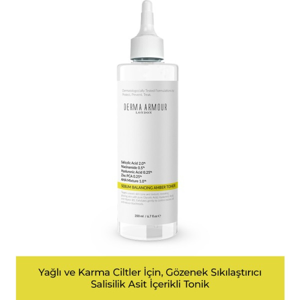 Derma Armour Yağ Dengelenen Amber Akne ve Siyah Nokta Karşıtı Tonik, 200 ml Cilt Temizleme ve Peeling Fiyatı