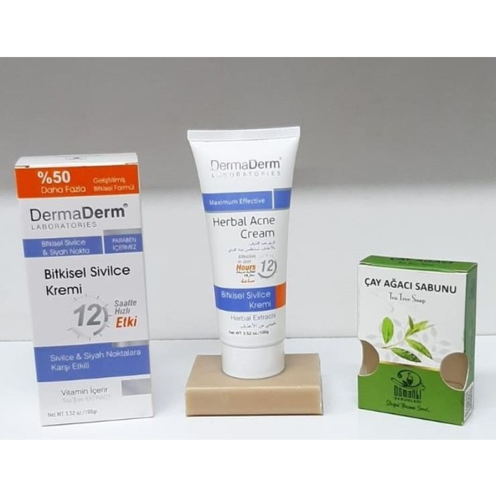 Derma Derm Bitkisel Sivilce Kremi 100 gr+Osmanlı Çay Ağacı Sabunu 100 gr Akne ve Sivilce Bakımı Fiyatı