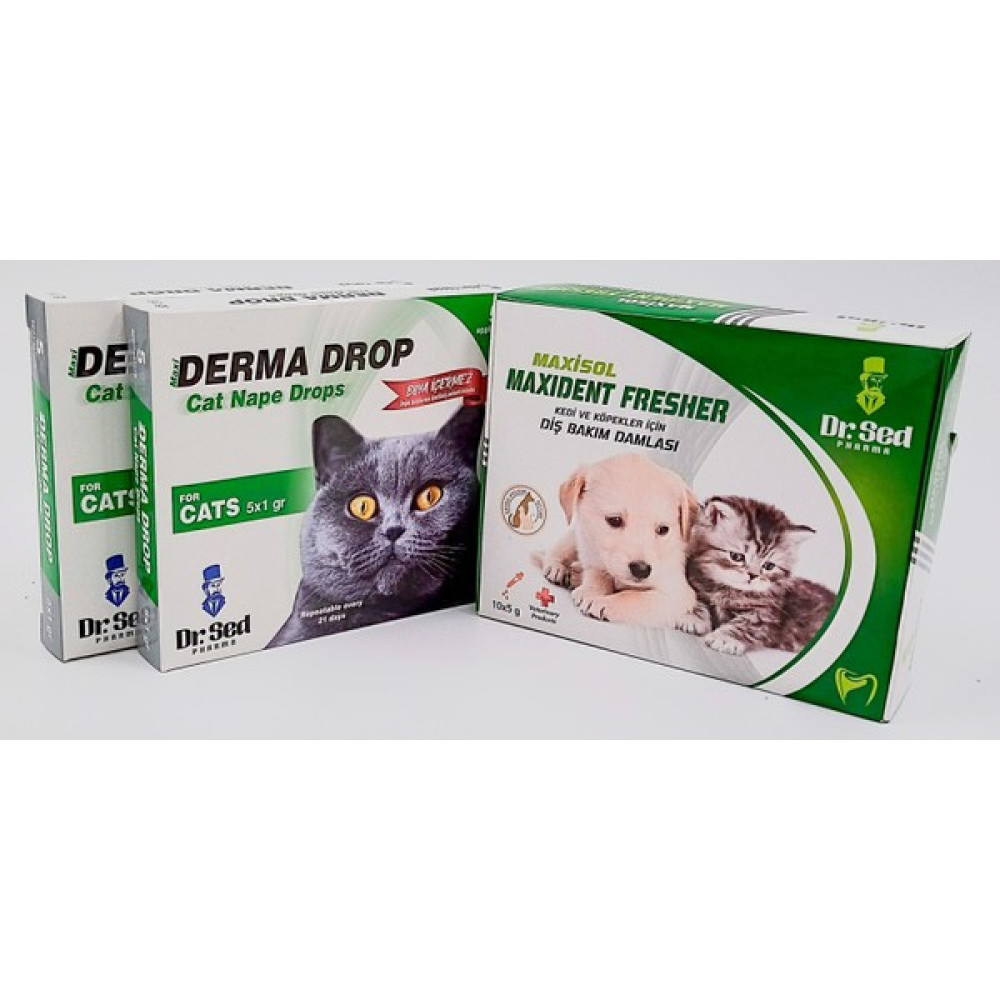 Derma Kedi Dış Parazit Damla 2 Kutu + Veteriner Onaylı Ağız Kokusu Giderici Evcil Hayvan Ürünleri Fiyatı