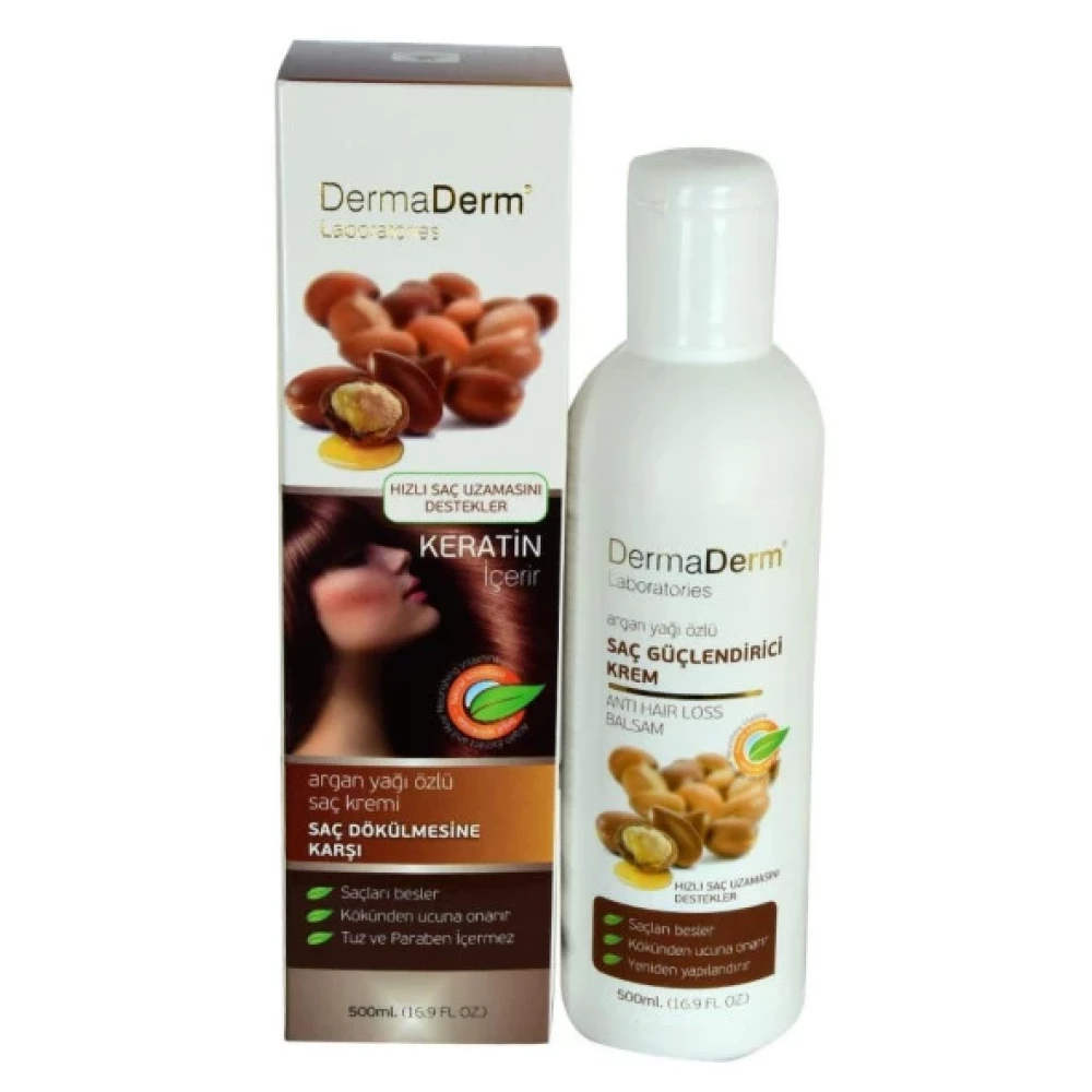 Dermaderm Argan Yagi Ozlu Sac Kremi Keratinli Parabensiz 500Ml Şampuan ve Saç Kremi Fiyatı