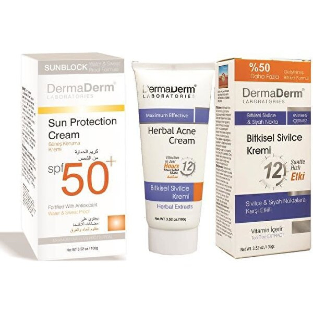 Dermaderm Bitkisel Kremi + Dermaderm Güneş Kremi Spf 50+ Güneş Kremleri ve Losyonları Fiyatı