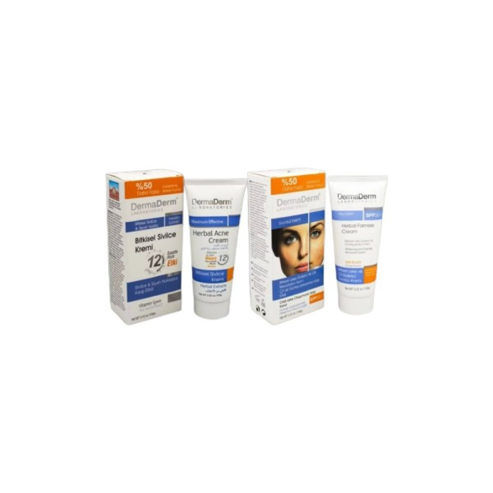 Dermaderm Bitkisel Leke Kremi Gündüz Kremi + Bitkisel ve Siyah Nokta Kremi 2'li Set Leke Kremi Fiyatı
