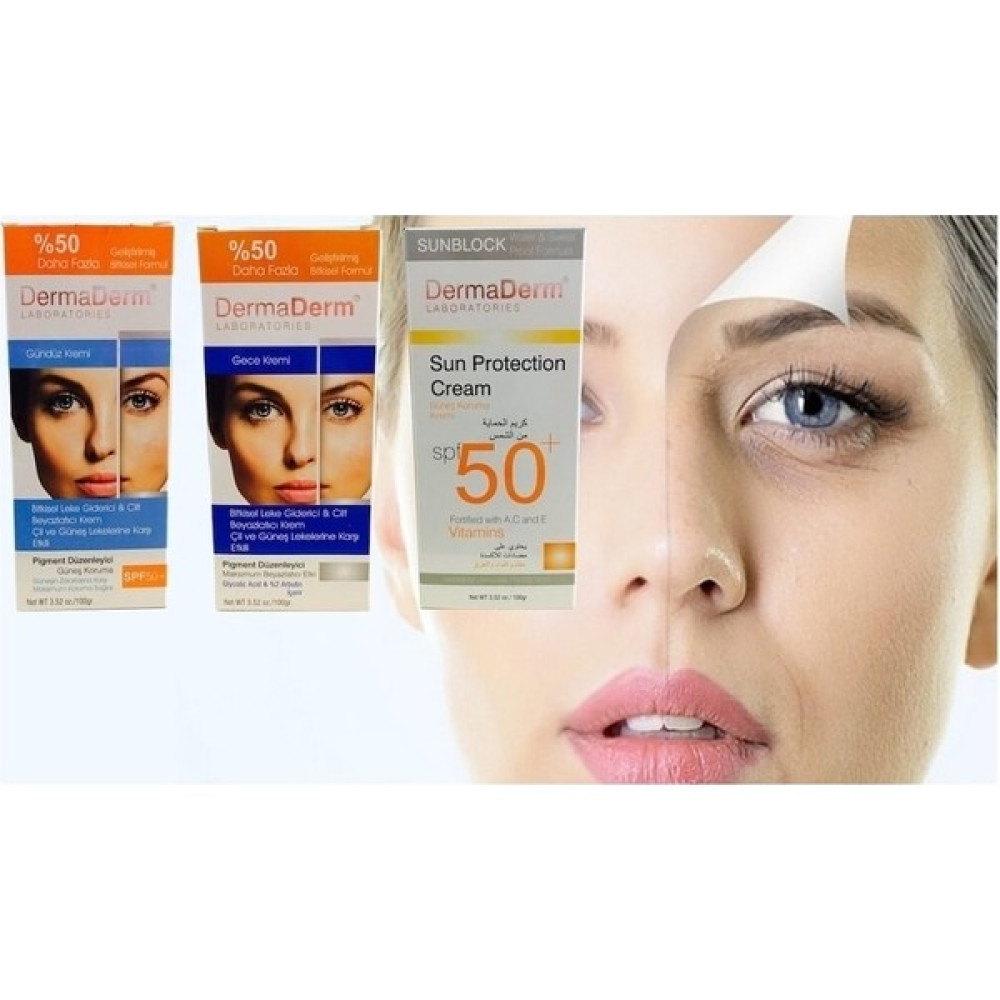 Dermaderm Gündüz Kremi , Gece Kremi ve Güneş Kremi SPF50+ Güneş Kremleri ve Losyonları Fiyatı