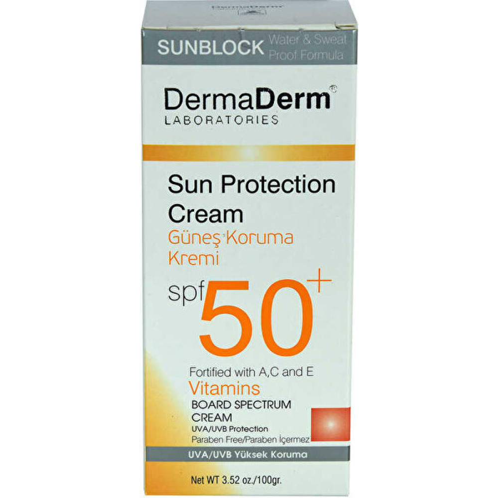 Dermaderm Güneş Koruma Kremi Spf 50+ Faktör Parabensiz Uva/uvb Yüksek Koruma 100 gr Güneş Kremleri ve Losyonları Fiyatı